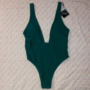 High Cut Plunge One Piece Swimsuit